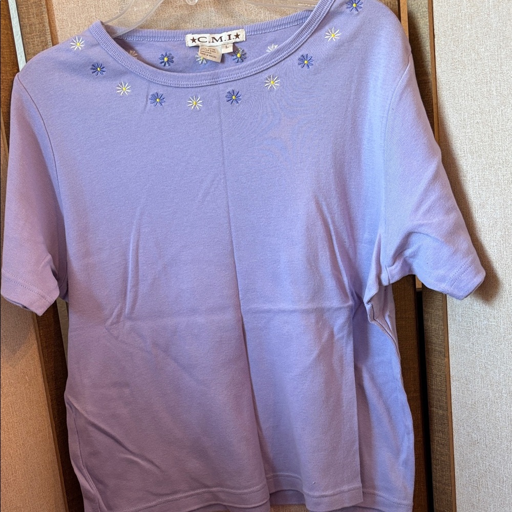 Purple C.M.I. Embroidered T-Shirt large